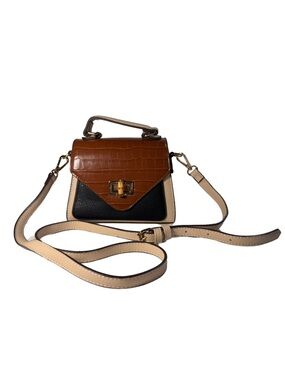 Carlos Santana Handbag- Tri-Tone Faux-Croc Top Handle